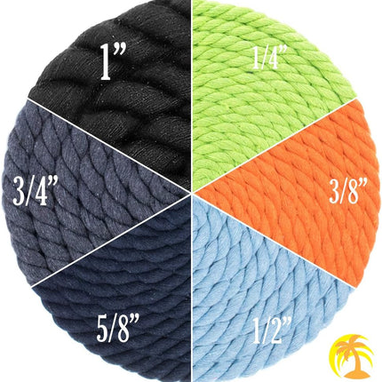 SourceToHome FuenteACasa West Coast Paracord Twisted 3 Strand Natural Cotton Rope Artisan Cord — Home & Lifestyle