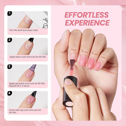 Nude Gel Nail Polish Set - 6 Sheer Jelly Colors