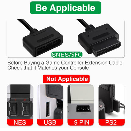 2-Pack 6 ft Extension Cables for Classic Controllers