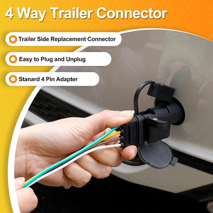 4 Pin Trailer Connector 2 Pack, 25 Inch 16 AWG