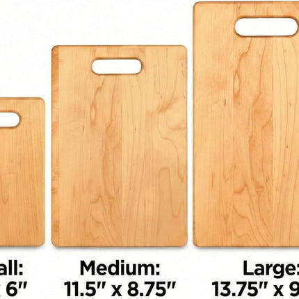 Maple Wood Cutting Board with Built-In Handle, Small