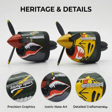 P-40 Warhawk Car Air Freshener with Spinning Propeller — Auto & Moto