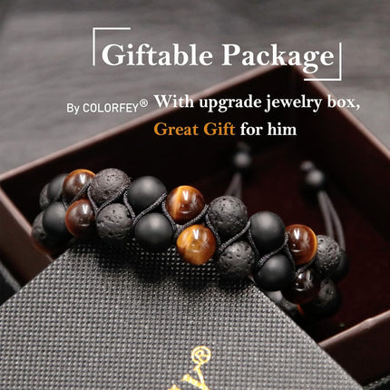 SourceToHome FuenteACasa Triple Protection Bracelet for Men Women, Genuine Premium Tiger Eye Black — Home & Lifestyle