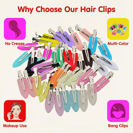 40-Piece Multicolor No Crease Hair Clips