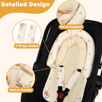 LittleNest NidoPequeño SWESEN Infant Car Seat Insert & Strap Covers, Car Seat Head Support — Baby & Toddler