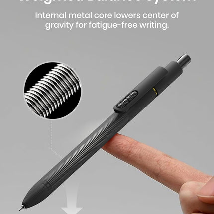 8-Piece 0.7mm Black Ink Gel Pen Set