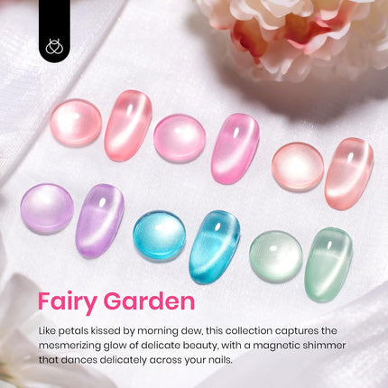 Cat Eye Gel Nail Polish Set, 6 Pastel Shimmer Colors