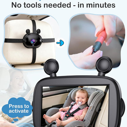 HD 1080P Baby Car Camera with 150° Wide Angle View