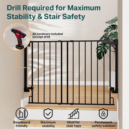 LittleNest NidoPequeño Cumbor 29.2–43" Baby Gate for Stairs, Hardware Mounted (Drill Required) — Baby & Toddler