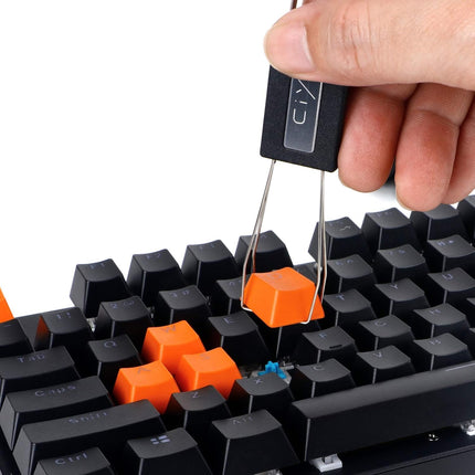 Stainless Steel Keycap and Switch Puller with 2 Keyboard Cleaning Brushes