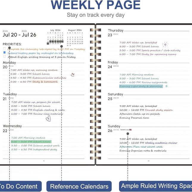 2026-2027 Academic Weekly and Monthly Planner