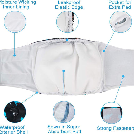 Dog Belly Bands for Male Dogs - Washable Wrap Diapers DM07S
