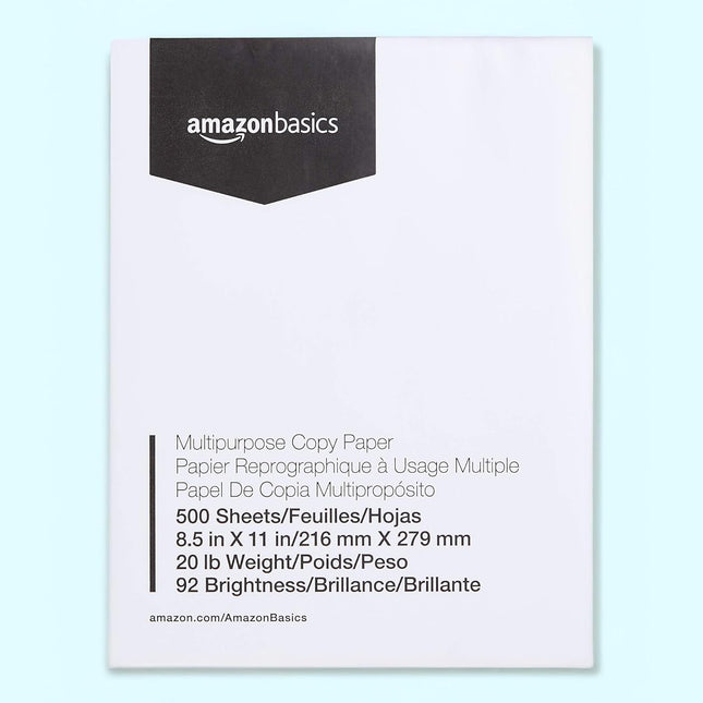 Jam-Free Multipurpose Copy Printer Paper, 8.5 x 11, 20 lb, 500 Sheets