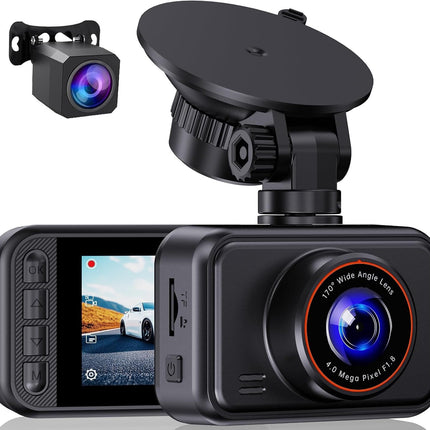 Front and Rear 2.5K Dual Dash Camera for Cars