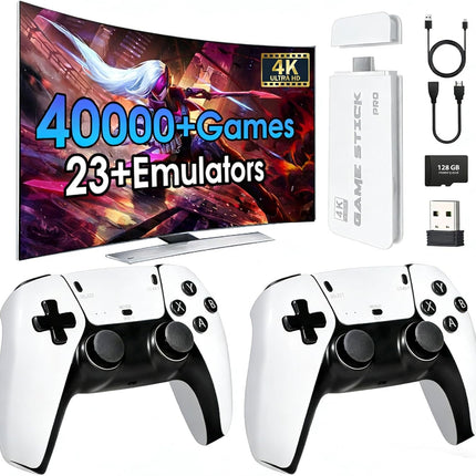 2026 Wireless Retro Game Console with 40,000+ Games and Dual Controllers
