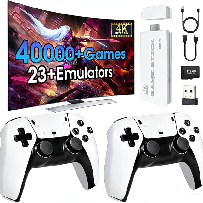 2026 Wireless Retro Game Console with 40,000+ Games and Dual Controllers