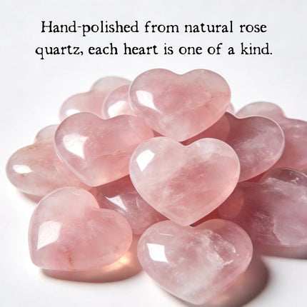 My Rock Rose Quartz Heart Pocket Hug Gift for Girlfriend