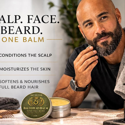 Fragrance Free Bald Head Balm for Men – 4 oz