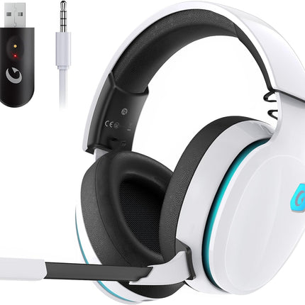 2.4GHz Wireless Gaming Headset with Noise Canceling Mic - White