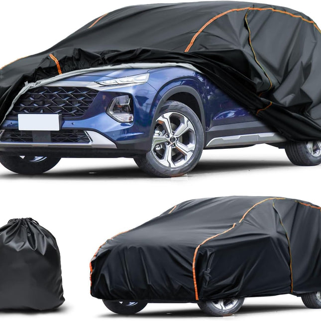 Waterproof All-Weather Full Car Cover with Zipper Door