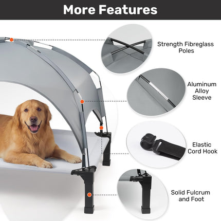 Elevated Dog Bed with Removable Canopy, 42 in