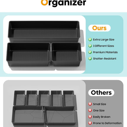 10 Pack Large Size Plastic Drawer Organi - detail view