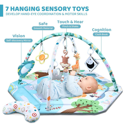 8-in-1 Baby Gym Play Mat with Ball Pit and 6 Toys