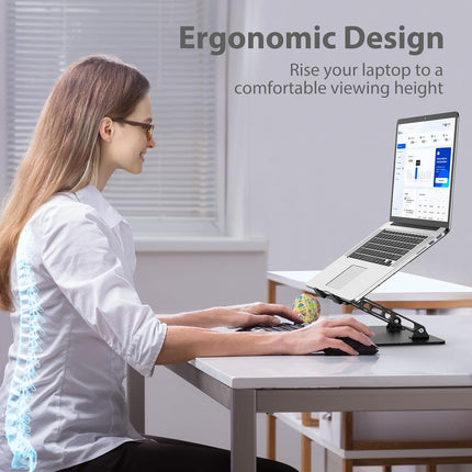 Adjustable Metal Foldable Laptop Stand for 10-15.6 Inch Laptops