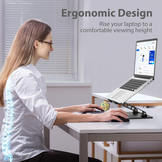 Adjustable Metal Foldable Laptop Stand for 10-15.6 Inch Laptops