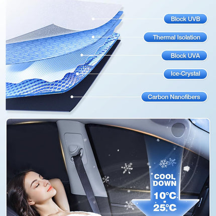6-Piece Black Vehicle Window Sunshade Set for 2500/3500 Trucks 2010-2026