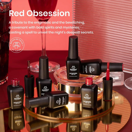 SourceToHome FuenteACasa Beetles Red Gel Polish Set - 6 Colors Red Nail Gel Polish Popular Jelly — Home & Lifestyle