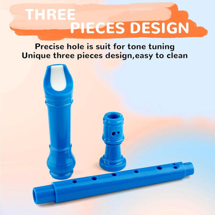 8-Hole Soprano Descant Recorder, Baroque Style, with Cleaning Rod & Case Bag