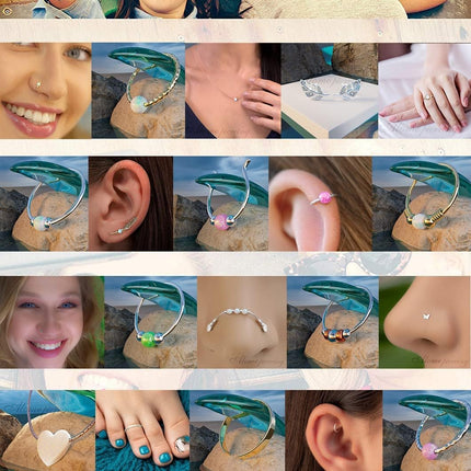 925 Sterling Silver & 14K Gold Filled Nose Ring Hoop, 24 Gauge 2mm, 7mm Tiny Nose Ring with Opal