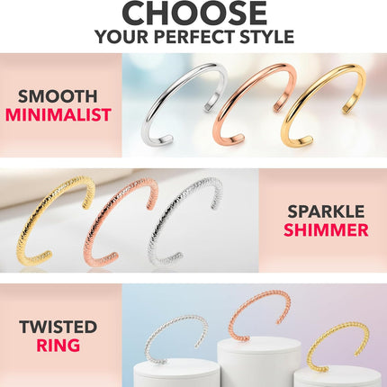 Comfort-Fit Adjustable 14K Gold Filled Twisted Toe Ring for Women
