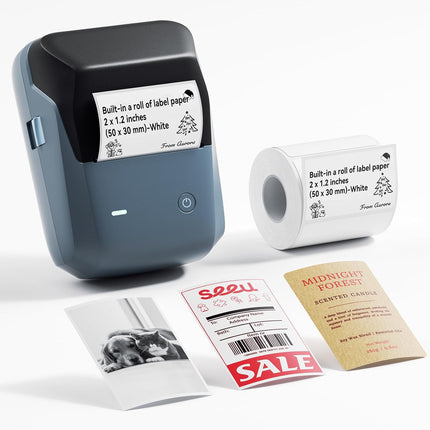 B1 Pro 300DPI HD Blue Label Maker with White Label Roll