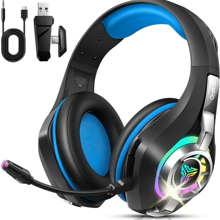 Wireless Gaming Headset for PS5, PS4 and Switch with RGB, Mic and 45H Battery