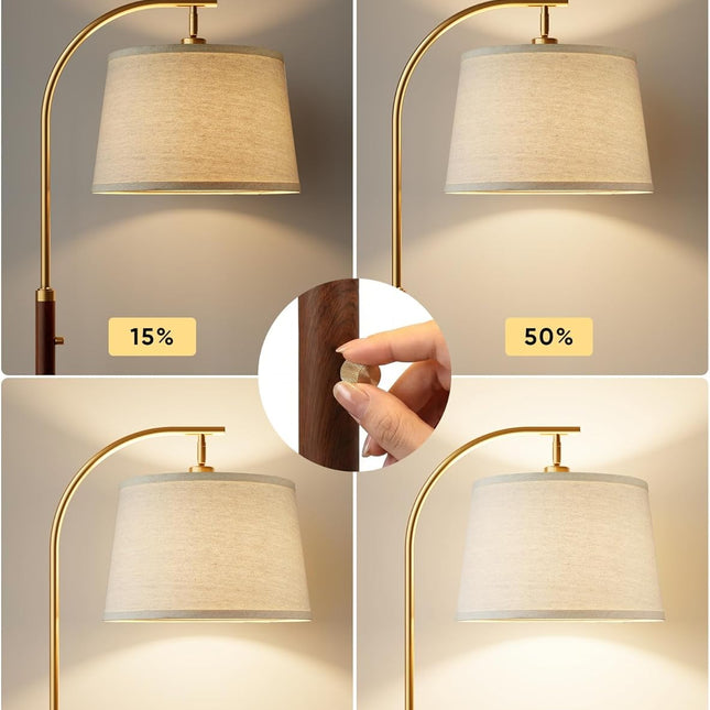 Dimmable 65-Inch Metal Arc Floor Lamp with LED Bulb