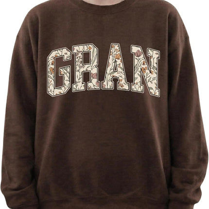 Women's Mama Grandma Auntie Floral Varsity Sweatshirt