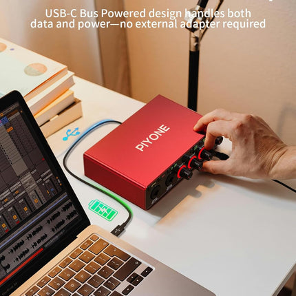 2x2 24-bit/192kHz Audio Interface for PC, Mac & iOS Recording - Alloy Red