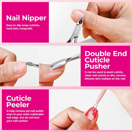 Manicure Prep Tools Set with Nail Files, Buffers and Cuticle Care Tools