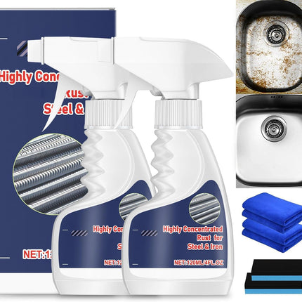 2-Pack Highly Concentrated Multipurpose Rust Remover Spray for Metal