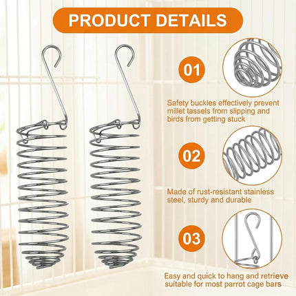 2-Piece Millet Spray Holder for Bird Cages
