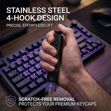 2-in-1 Keycap Puller & Switch Puller Tool with 2 Cleaning Brushes