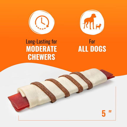 Triple Flavor Beef Tendon Wraps for Adult Dogs, 8 Count