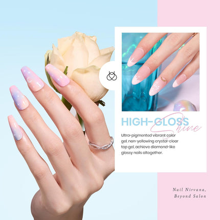 Pastel Gel Polish Set - 20 Colors with Base and Top Coats