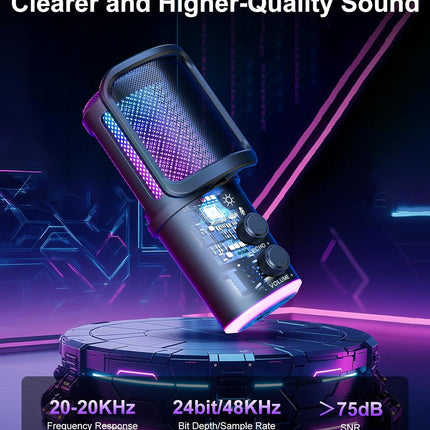 Gaming USB Condenser Microphone with Boom Arm