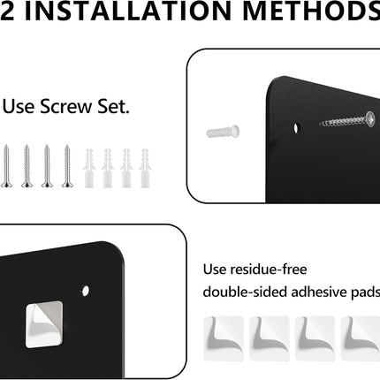 2 Pack Magnetic Board for Wall, 17.5" x 11.4", Black