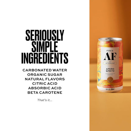 Non-Alcoholic Apero Spritz Sparkling Cocktails, 8.4 oz Cans, 12-Pack
