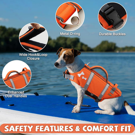 XL Dog Life Jacket in New Orange