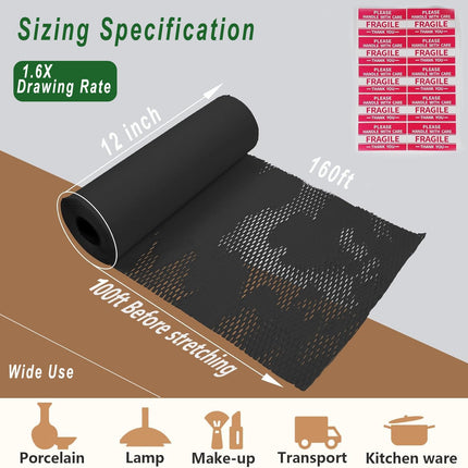 SourceToHome FuenteACasa Honeycomb Packing Paper, 12" x 100' Packing Paper Substitute — Home & Lifestyle